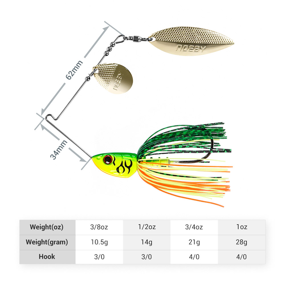 Noeby Spinnerbait 10,5g 14g 21 - Fishing Lure Blade Bait reseña y precio