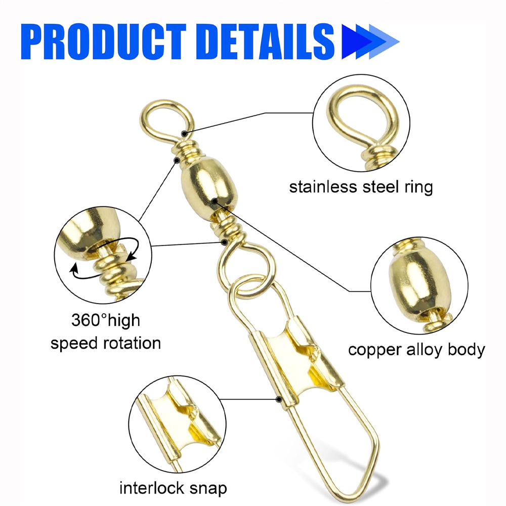 50 Uds. Barril de pesca dorado - Fishing Lure Accessories reseña y precio