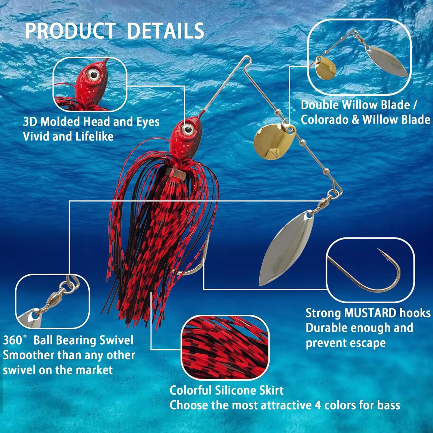Eupheng Spinner cebo cuchara c - Fishing Lure Swimbait reseña y precio