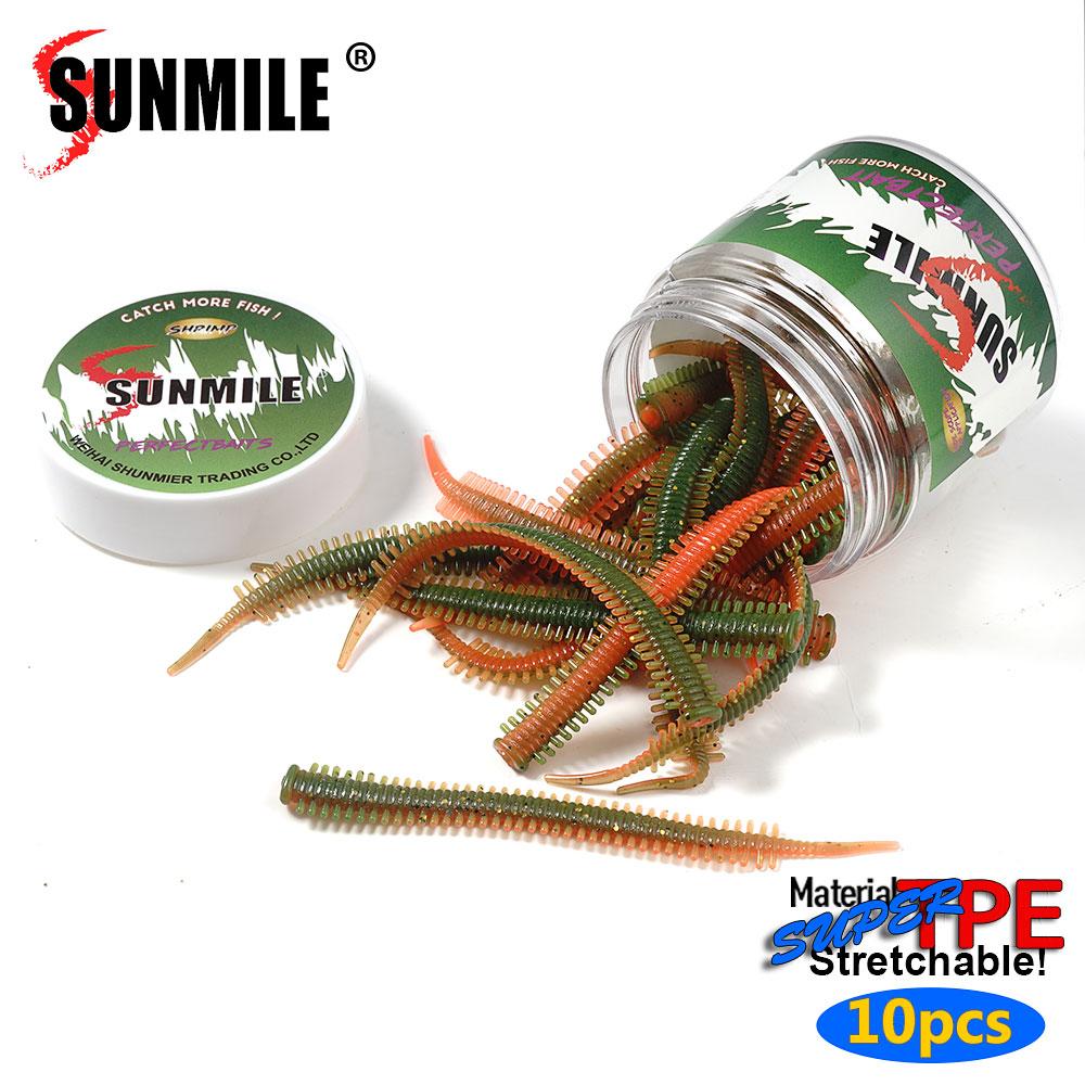 SUNMILE 10 señuelos de gusano  - Fishing Lure Soft Plastic reseña y precio