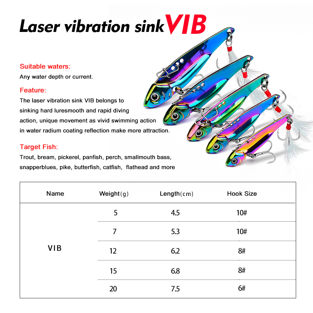 Señuelo VIB Metálico Colorido, - Fishing Lure Spoon reseña y precio