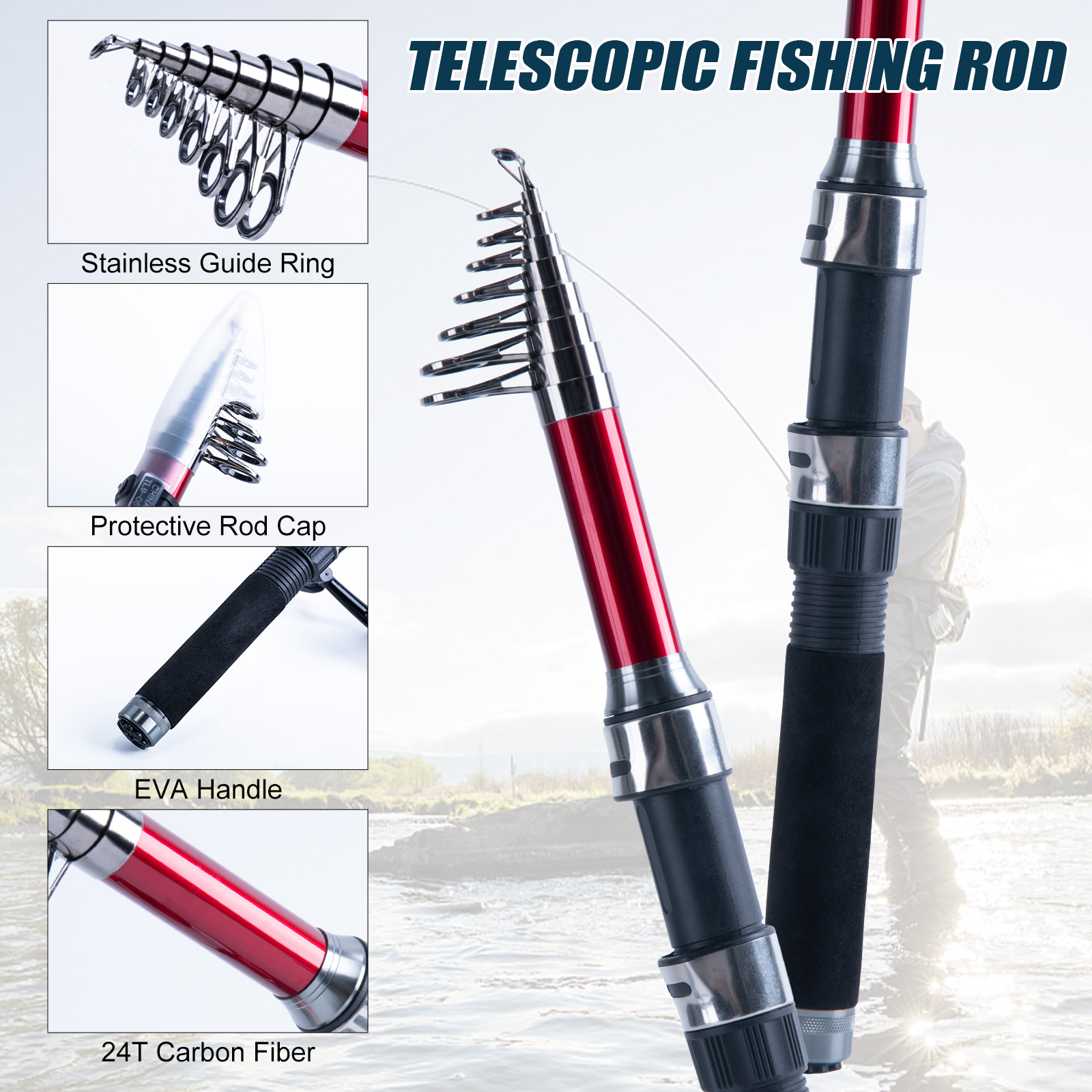 Combo de Caña de Pescar Telesc - Fishing Lure Spinner reseña y precio