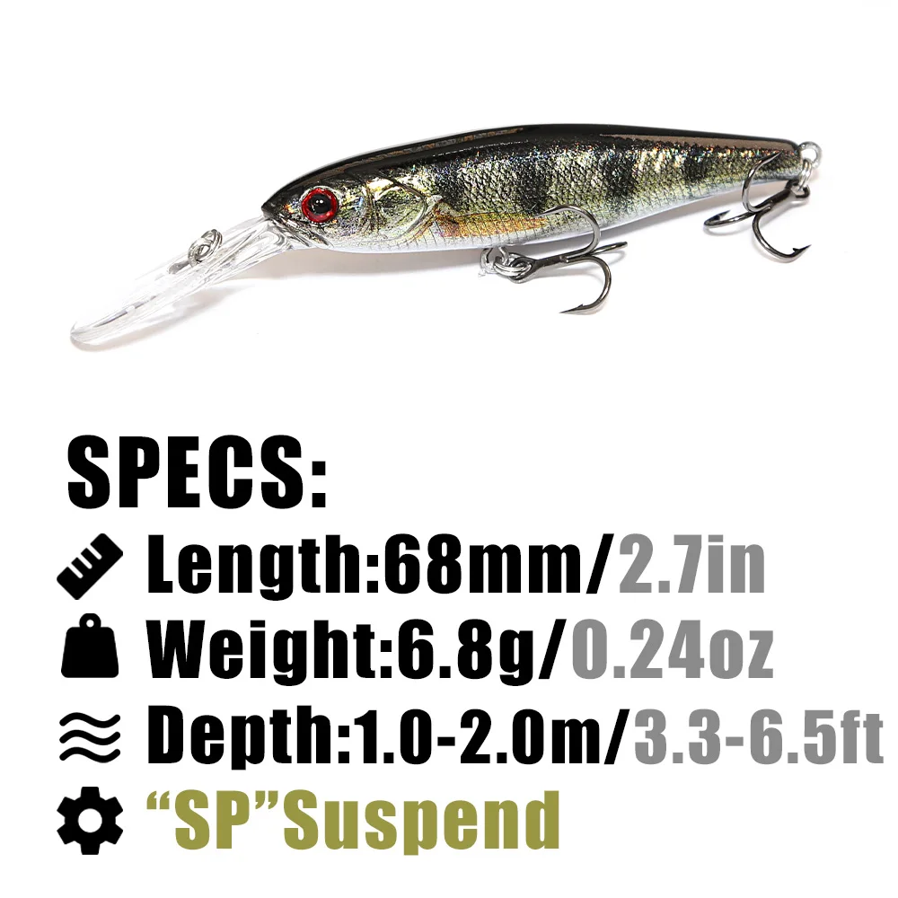B & U 68mm impresión 3D sábalo - Fishing Lure Jerkbait reseña y precio