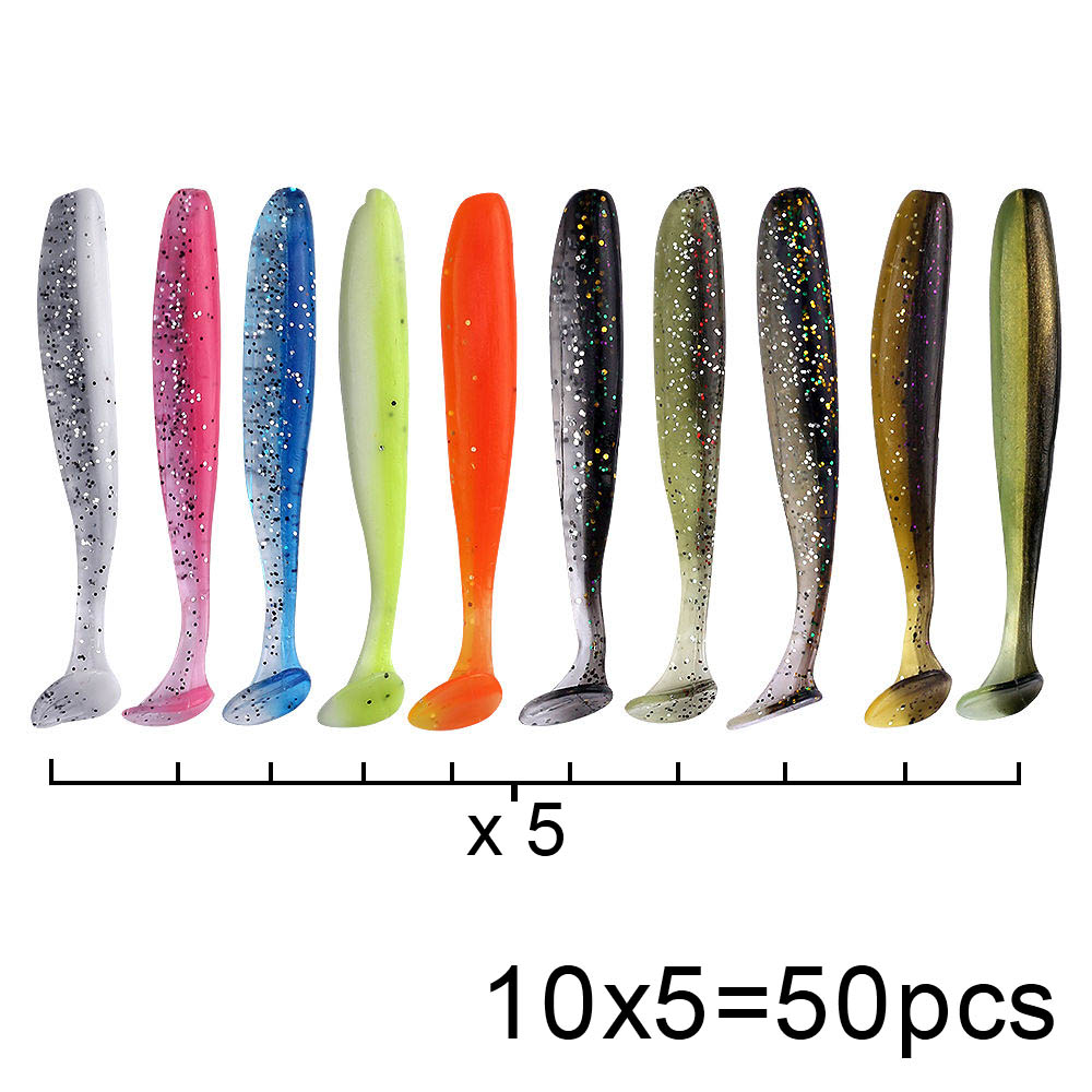 QXO 50 unids/lote Swimbait señ - Fishing Lure Soft Plastic reseña y precio