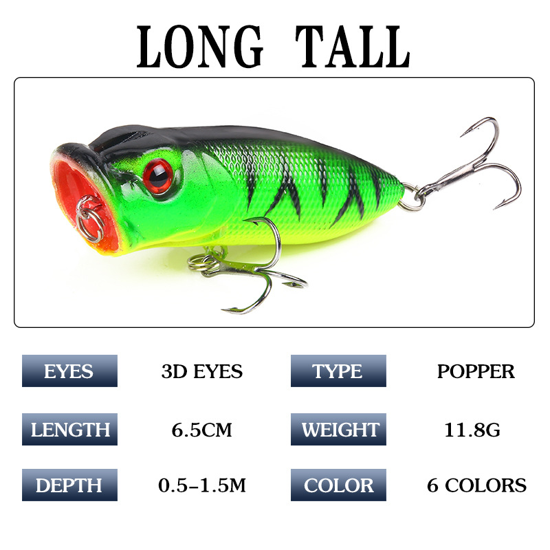 6 uds 6 colores (bolsa de opp) - Fishing Lure Topwater reseña y precio