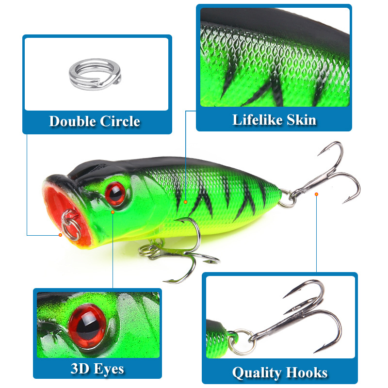 6 uds 6 colores (bolsa de opp) - Fishing Lure Topwater reseña y precio